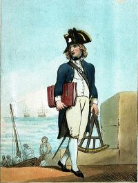 Midshipman with instruments.