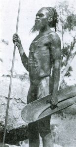 Aborigine man with staff